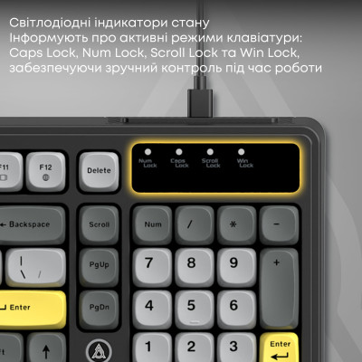 Клавіатура Ajazz AF98 Black USB-C Black Gray Yellow (AF98-BGY) Клавіатура Ajazz AF98 Black USB-C Black Gray Yellow (AF98-BGY)