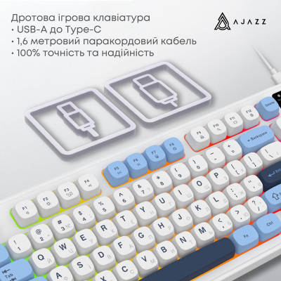 Клавіатура Ajazz AF98 Black USB-C Glacier Blue (AF98-GB) Клавіатура Ajazz AF98 Black USB-C Glacier Blue (AF98-GB)