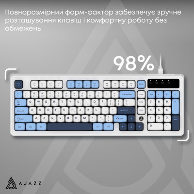 Клавіатура Ajazz AF98 Black USB-C Glacier Blue (AF98-GB) Клавіатура Ajazz AF98 Black USB-C Glacier Blue (AF98-GB)