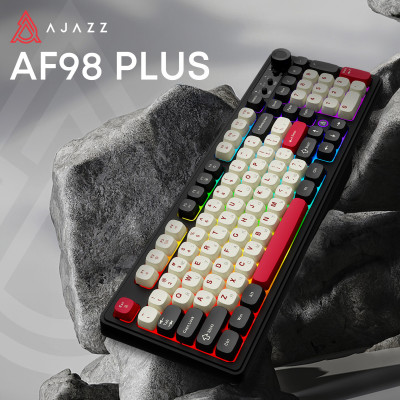 Клавіатура бездротова Ajazz AF98 Plus Black Shark Red (AF98-PLUS-BSR) Клавіатура бездротова Ajazz AF98 Plus Black Shark Red (AF98-PLUS-BSR)