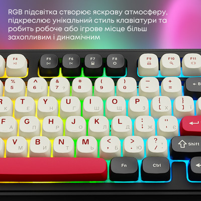 Клавіатура бездротова Ajazz AF98 Plus Black Shark Red (AF98-PLUS-BSR) Клавіатура бездротова Ajazz AF98 Plus Black Shark Red (AF98-PLUS-BSR)