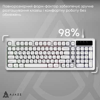 Клавіатура Ajazz AF98 Black USB-C White (AF98-W) Клавіатура Ajazz AF98 Black USB-C White (AF98-W)
