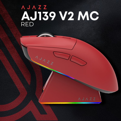 Миша бездротова Ajazz AJ139 V2 Red (AJ139-V2-MC-R) Миша бездротова Ajazz AJ139 V2 Red (AJ139-V2-MC-R)