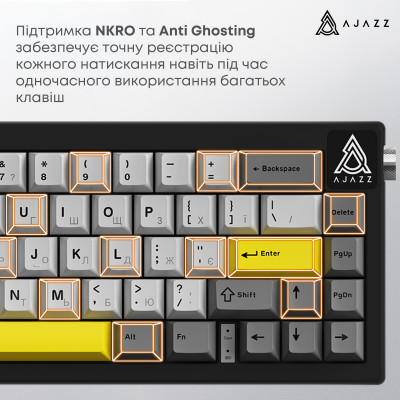 Клавіатура Ajazz AK650 Moon Yellow Switch Black USB-C (AK650-MY-GWY) Клавіатура Ajazz AK650 Moon Yellow Switch Black USB-C (AK650-MY-GWY)