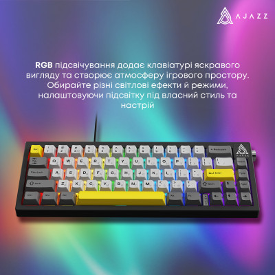 Клавіатура Ajazz AK650 Moon Yellow Switch Black USB-C (AK650-MY-GWY) Клавіатура Ajazz AK650 Moon Yellow Switch Black USB-C (AK650-MY-GWY)