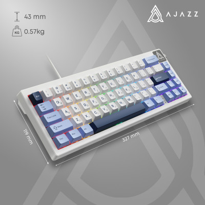Клавіатура Ajazz AK650 Sea Salt Switch White USB-C (AK650-SS-BWB) Клавіатура Ajazz AK650 Sea Salt Switch White USB-C (AK650-SS-BWB)