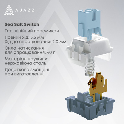 Клавіатура Ajazz AK650 Sea Salt Switch White USB-C (AK650-SS-BWB) Клавіатура Ajazz AK650 Sea Salt Switch White USB-C (AK650-SS-BWB)