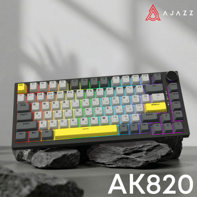 Клавіатура Ajazz AK820 Sea Salt Switch Black USB-C (AK820-SS-BGY) Клавіатура Ajazz AK820 Sea Salt Switch Black USB-C (AK820-SS-BGY)