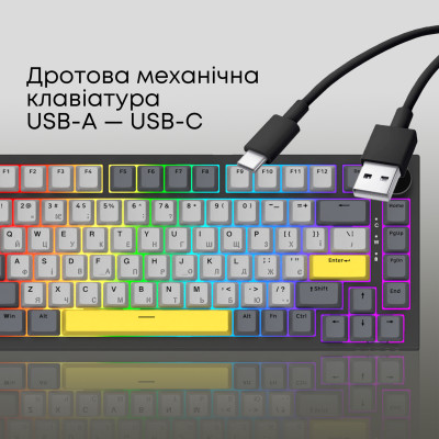 Клавіатура Ajazz AK820 Sea Salt Switch Black USB-C (AK820-SS-BGY) Клавіатура Ajazz AK820 Sea Salt Switch Black USB-C (AK820-SS-BGY)