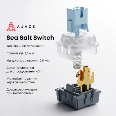 Клавіатура Ajazz AK820 Sea Salt Switch White USB-C (AK820-SS-PWB)