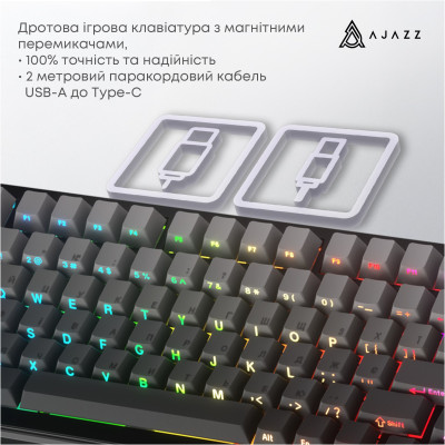 Клавіатура Ajazz AK820 Max Magnetic Switch RGB Gradient Black (AK820MAX-M-S-GG)