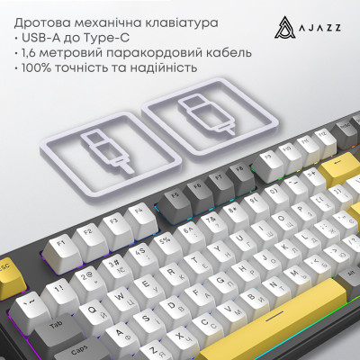 Клавіатура Ajazz AK870 V2 Flying Fish Switch Black USB-C (AK870-V2-FF-BGY) Клавіатура Ajazz AK870 V2 Flying Fish Switch Black USB-C (AK870-V2-FF-BGY)