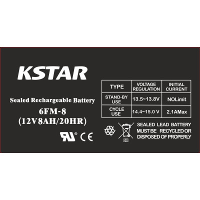 Акумуляторна батарея KSTAR 12V 8.0AH (6-FM-8) AGM