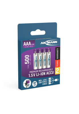 Акумулятори Ansmann AAA/HR03 Li-Ion 500 mAh BL 4 шт