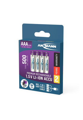 Акумулятори Ansmann AAA/HR03 Li-Ion 500 mAh BL 4 шт