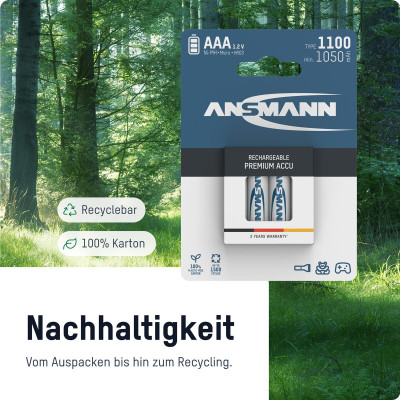 Акумулятори Ansmann AAA/HR03 NI-MH 1100 mAh BL 4 шт Акумулятори Ansmann AAA/HR03 NI-MH 1100 mAh BL 4 шт