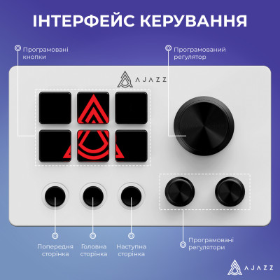 Контролер для стримінгу Ajazz AKP03E USB White Контролер для стримінгу Ajazz AKP03E USB White