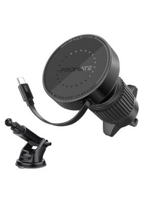 Автомобільний зарядний пристрій Promate Magdrive-r Black