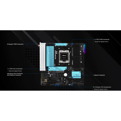 Материнська плата ASRock B850M Pro RS WiFi Socket AM5 Материнська плата ASRock B850M Pro RS WiFi Socket AM5