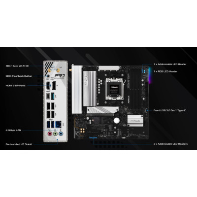 Материнська плата ASRock B850M Pro RS WiFi Socket AM5 Материнська плата ASRock B850M Pro RS WiFi Socket AM5