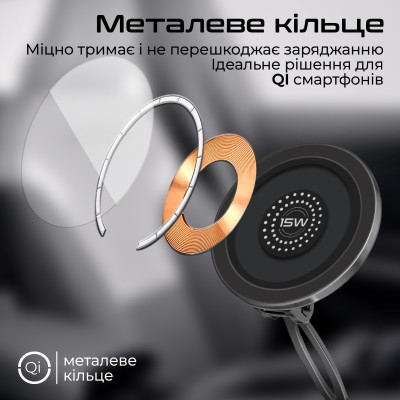 Бездротовий зарядний пристрій Promate Magnus2-Qi MagSafe Black