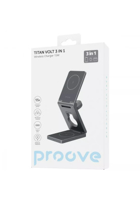 Бездротовий зарядний пристрій Proove Titan Volt 3in1 Gray (WSTV15000003)