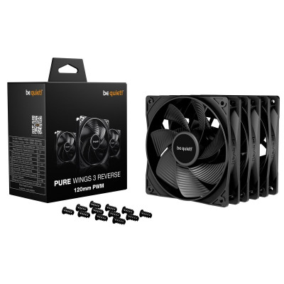 Вентилятор be quiet! Pure Wings 3 120mm PWM Reverse 3-Pack Black (BL137) Вентилятор be quiet! Pure Wings 3 120mm PWM Reverse 3-Pack Black (BL137)