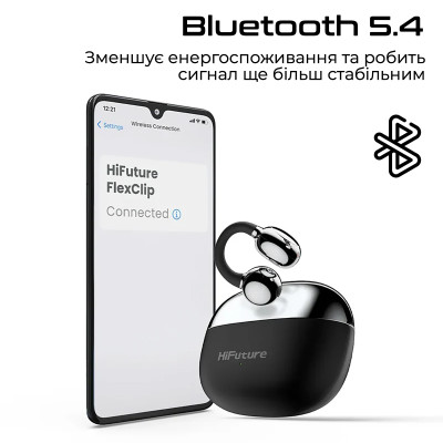 Bluetooth-гарнітура HiFuture Flexclip Black Bluetooth-гарнітура HiFuture Flexclip Black