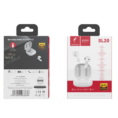 Bluetooth-гарнітура SkyDolphin TWS SL20 White (SDBTE-000183) Bluetooth-гарнітура SkyDolphin TWS SL20 White (SDBTE-000183)