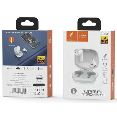 Bluetooth-гарнітура SkyDolphin TWS SL23 White (SDBTE-000181) Bluetooth-гарнітура SkyDolphin TWS SL23 White (SDBTE-000181)