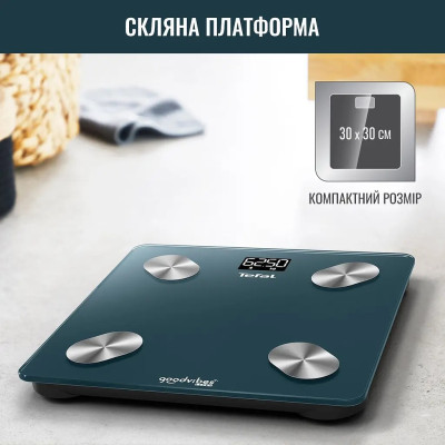 Ваги підлогові Tefal Goodvibes Life+ BM9620S1 Ваги підлогові Tefal Goodvibes Life+ BM9620S1