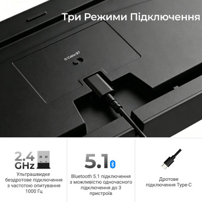 Клавіатура бездротова Keychron C3 Max Super Red Switch Black RGB (C3M-H1-UA) Клавіатура бездротова Keychron C3 Max Super Red Switch Black RGB (C3M-H1-UA)