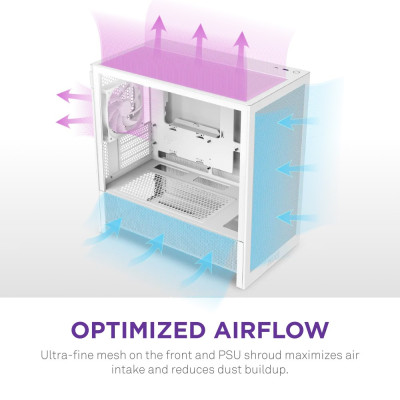 Корпус NZXT H3 Flow White без БЖ (CC-H31FW-01) Корпус NZXT H3 Flow White без БЖ (CC-H31FW-01)