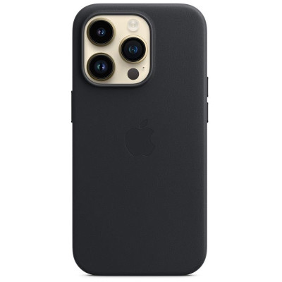 Чохол-накладка Apple Leather Case with MagSafe для Apple iPhone 14 Pro Midnight (MPPG3)