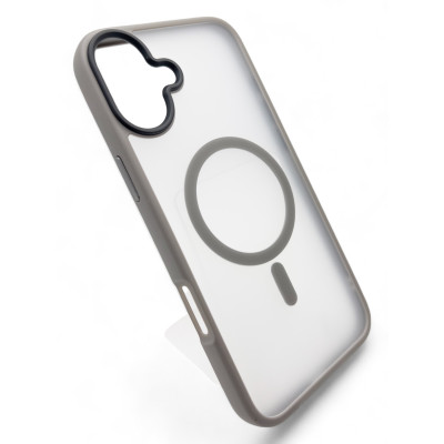 Чохол-накладка BeCover Metal Buttons Case MagSafe для Apple iPhone 16 Gray (712092)
