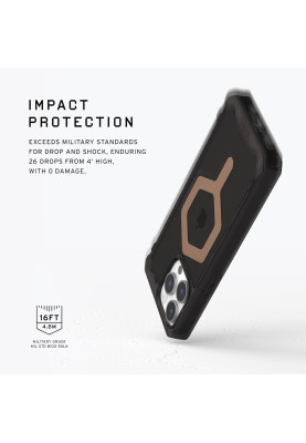 Чохол-накладка Urban Armor Gear для Apple iPhone 15 Pro Max Plyo Magsafe Black/Bronze (114305114085)