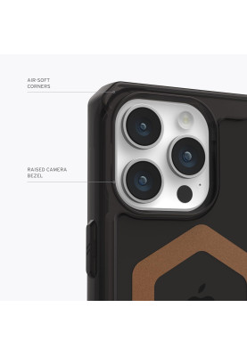 Чохол-накладка Urban Armor Gear для Apple iPhone 15 Pro Max Plyo Magsafe Black/Bronze (114305114085)