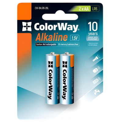 Батарейка ColorWay Alkaline Power AA/LR06 BL 2шт Батарейка ColorWay Alkaline Power AA/LR06 BL 2шт