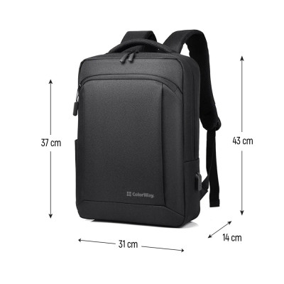 Рюкзак для ноутбука ColorWay Practical 17.3" Black (CW-BPP173-BK)