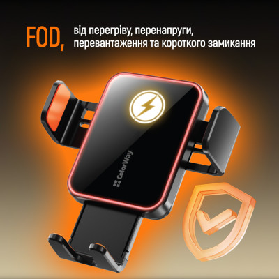 Бездротовий зарядний пристрій СolorWay Ultra-mini 15W Black (CW-CHAW069Q-BK) Бездротовий зарядний пристрій СolorWay Ultra-mini 15W Black (CW-CHAW069Q-BK)