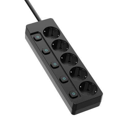 Фільтр живлення СolorWay (CW-PSEA55SBK) 5 розеток, 5м, Black