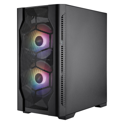 Корпус 1stPlayer D4-M-BK-2F1P-1F1 Black