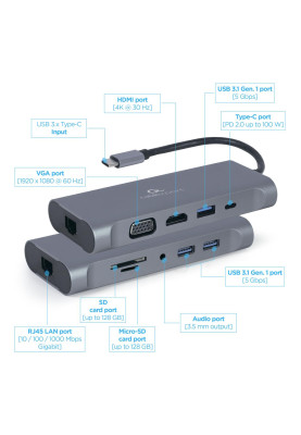 Док станція Cablexpert USB-C 7-в-1 (A-CM-COMBO7-01)