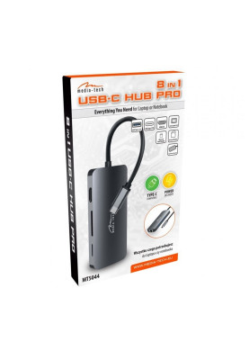 Док-станція Media-Tech USB-C HDMI/USB 3.0x3/RJ45/SD/MicroSD/PD 100W (MT5044)