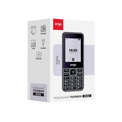Мобiльний телефон Ergo E242 Dual Sim Black Мобiльний телефон Ergo E242 Dual Sim Black