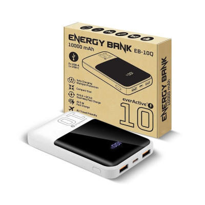 Універсальна мобільна батарея everActive EB-10Q 10000mAh White Універсальна мобільна батарея everActive EB-10Q 10000mAh White