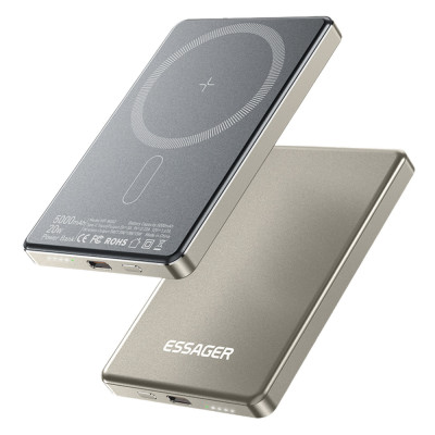Універсальна мобільна батарея Essager Cross-Border 5000mAh 20W Magsafe/PD/QC3.0 Grey (EDY5K-YJ0A-Z) Універсальна мобільна батарея Essager Cross-Border 5000mAh 20W Magsafe/PD/QC3.0 Grey (EDY5K-YJ0A-Z)