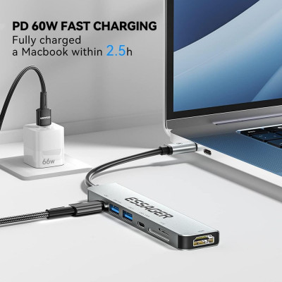 USB-хаб Essager QingHong 7 in 1 USB-C Hub (EHB07-QH0G-Z) USB-хаб Essager QingHong 7 in 1 USB-C Hub (EHB07-QH0G-Z)