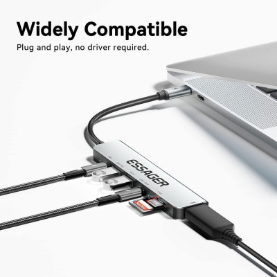 USB-хаб Essager QingHong 7 in 1 USB-C Hub (EHB07-QH0G-Z) USB-хаб Essager QingHong 7 in 1 USB-C Hub (EHB07-QH0G-Z)