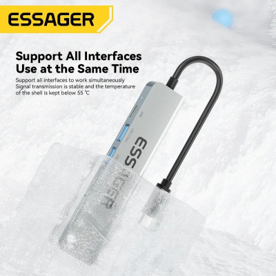 USB-хаб Essager QingHong 7 in 1 USB-C Hub (EHB07-QH0G-Z) USB-хаб Essager QingHong 7 in 1 USB-C Hub (EHB07-QH0G-Z)